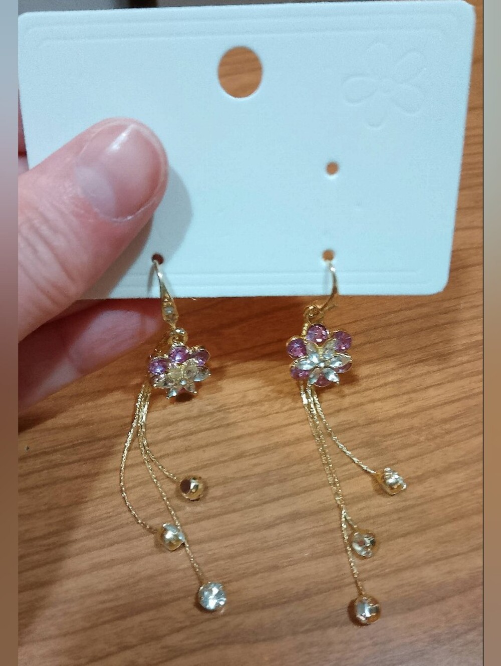Women's Gold Floral Drop Earrings